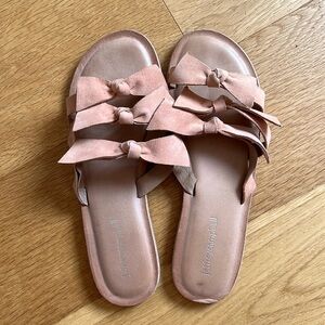 Jeffrey Campbell slide sandals with bows